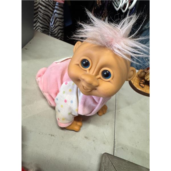 Russ Troll Crawling Baby Giggles Battery Operated Troll Doll.