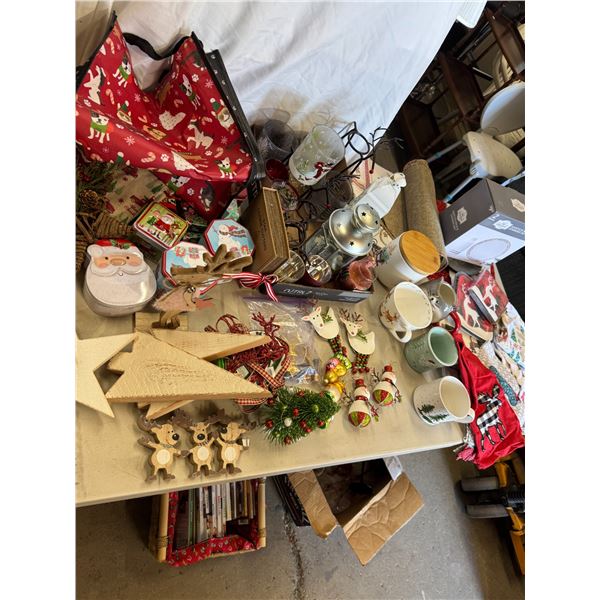 Christmas decor, DVDs, napkins, et