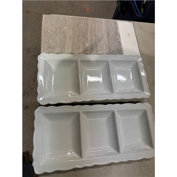 Cutting board and serving dishes