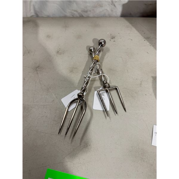 2 antique Canadian meat Forks