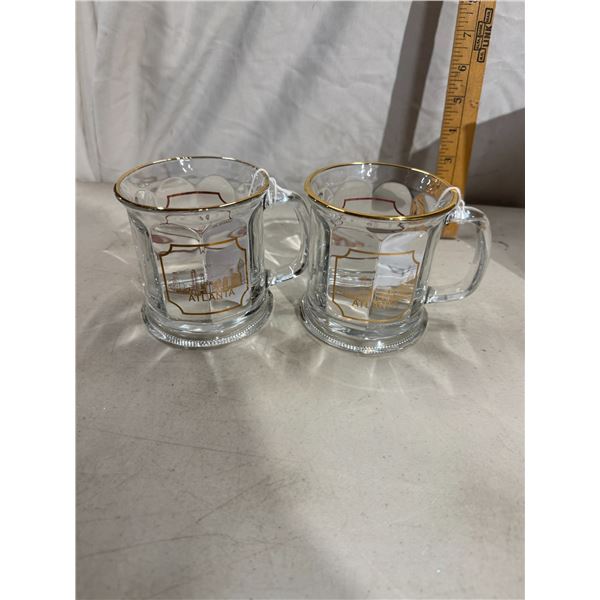 Vintage Culver Atlanta glass mugs