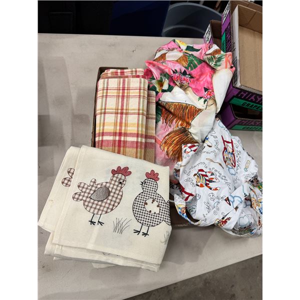 Tablecloth, placemats, and apron