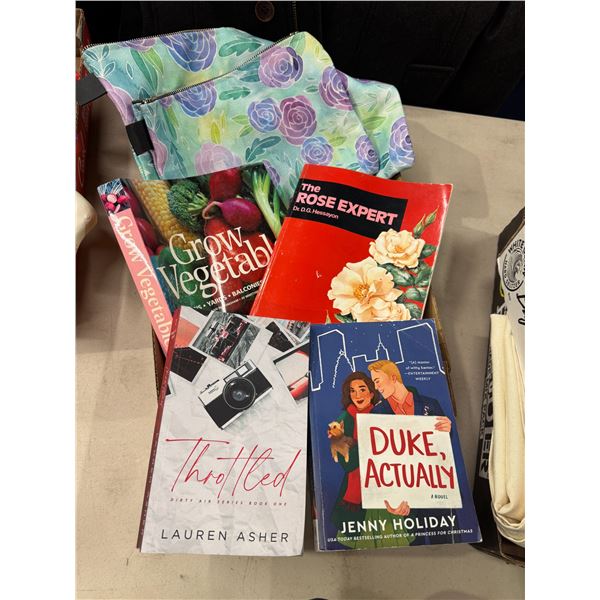 Zippered bags grow vegetables, throws expert, and other books