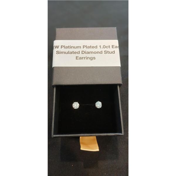 Platinum plated stud earrings