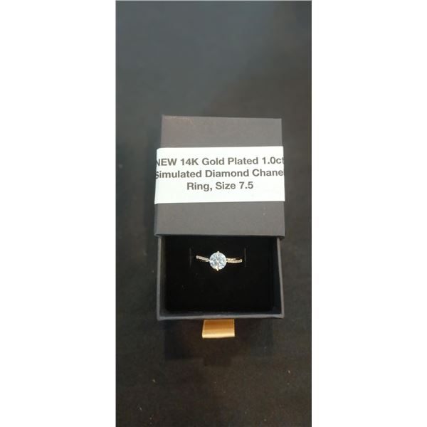 14k gold plated chanel ring- size 7.5