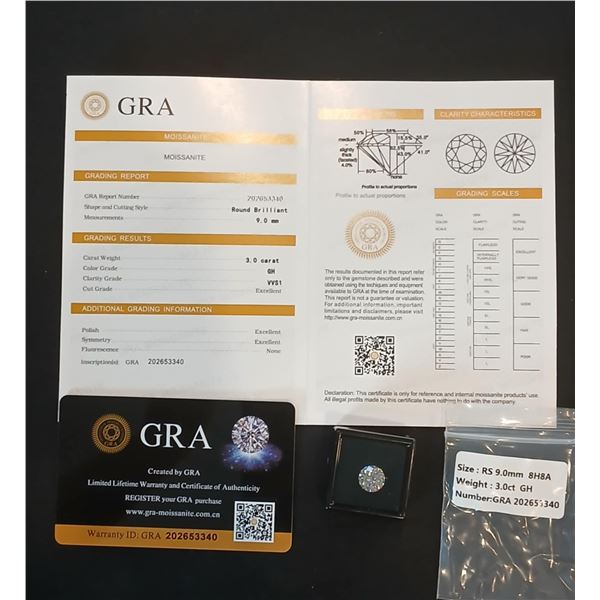 3.0ct Moissancite lab diamond