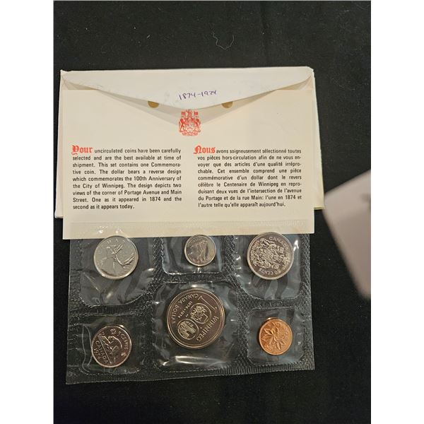 1874-1974 Uncirculated Canadian coin set