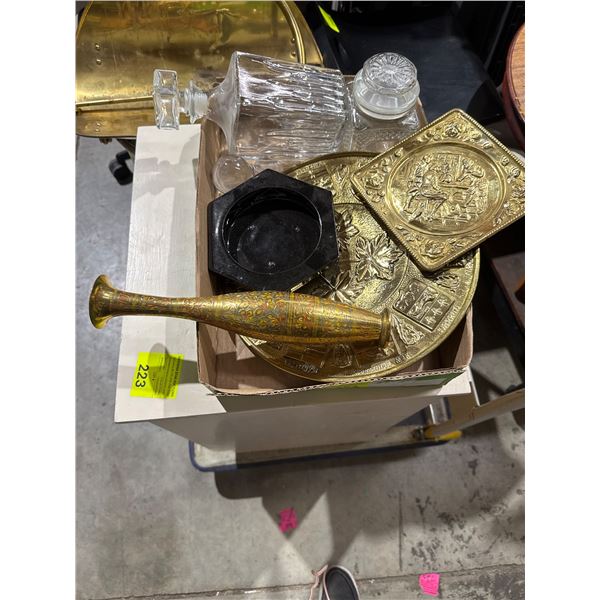 Brass and glass decor