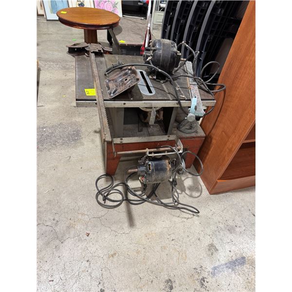 Table saw extra motor with stand