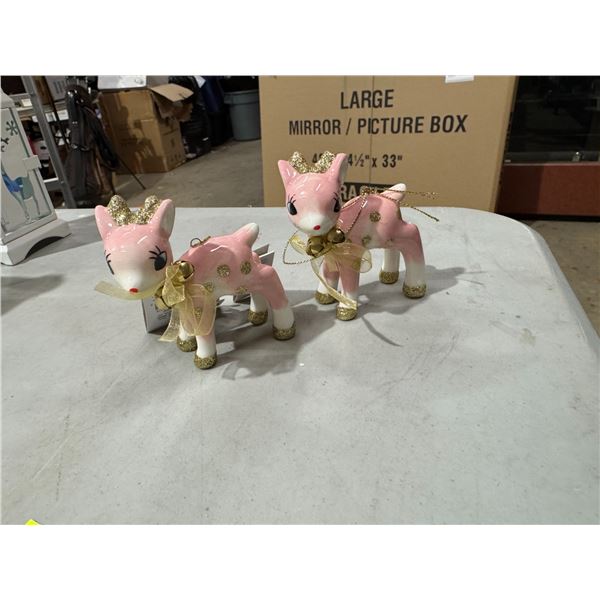 Pink deer ornaments