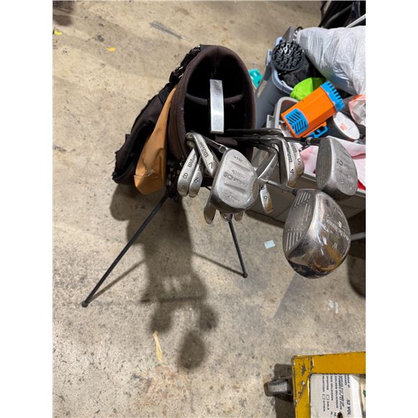Golf clubs and bag