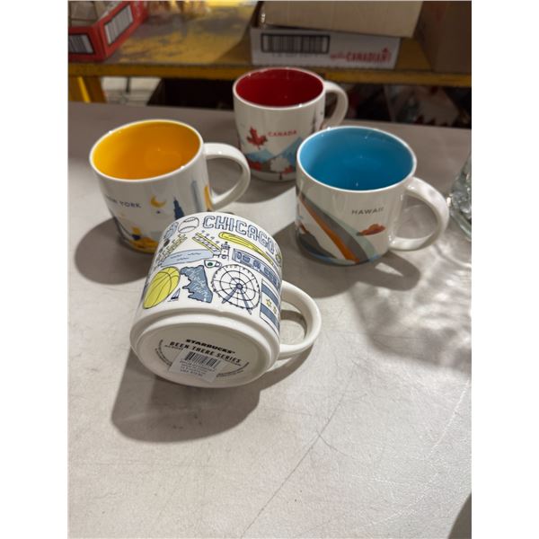 Starbucks mugs, Canada, Hawaii, New York and Chicago