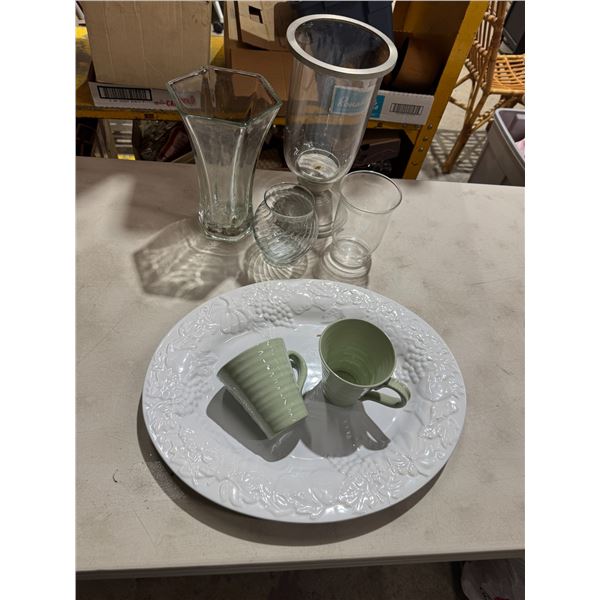 Vasa candleholders, mugs, and platter