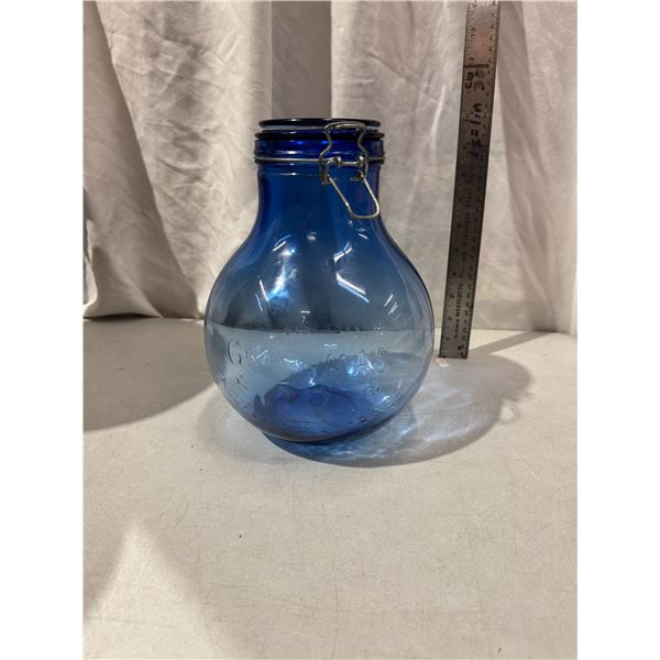 Blue glass jar