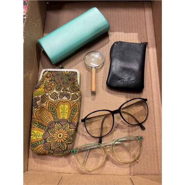 Glasses and magnifier