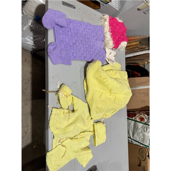 Handcrafted baby clothing and baby blanket