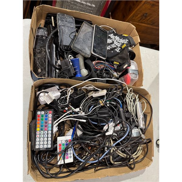 Phones, electrical cords, remote