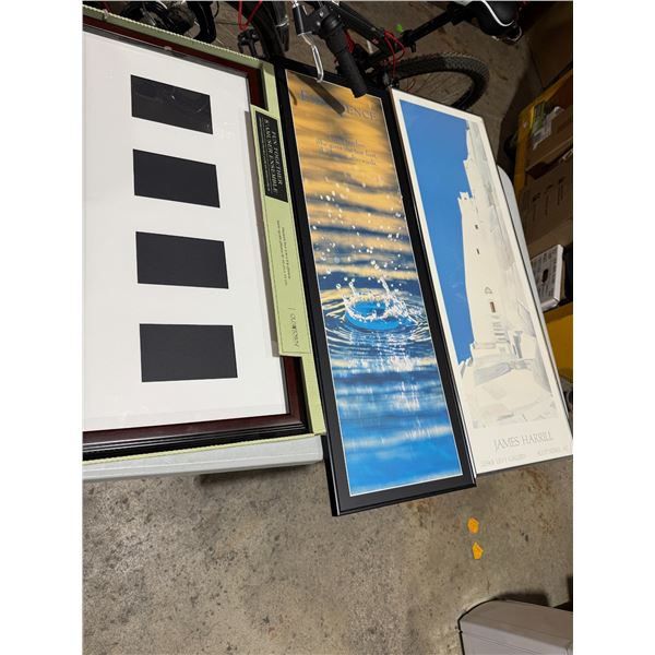 Frame and two wall hangings