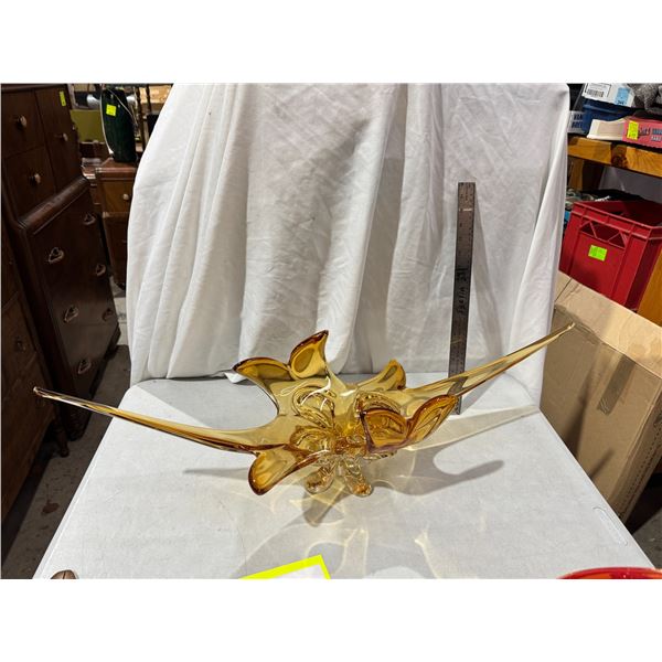 1970s Canadian art glass stretch vase 34 inches