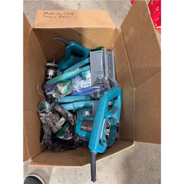 Box of numerous Makita chop saw parts. All working.