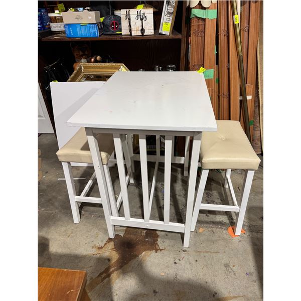 2 stools and table