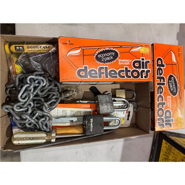 Energy saver, air, deflector, and other garage items