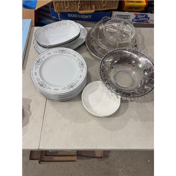 Dishes and serving bowls and platters