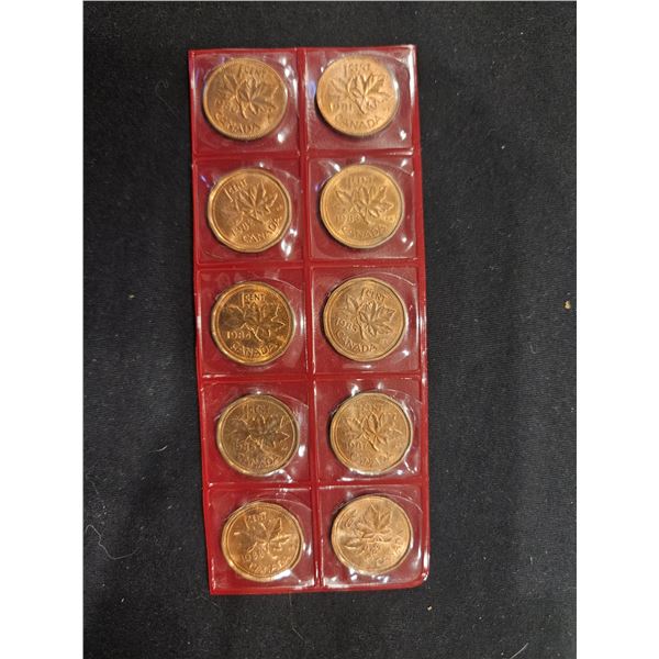 Canadian pennies- 1980-1989
