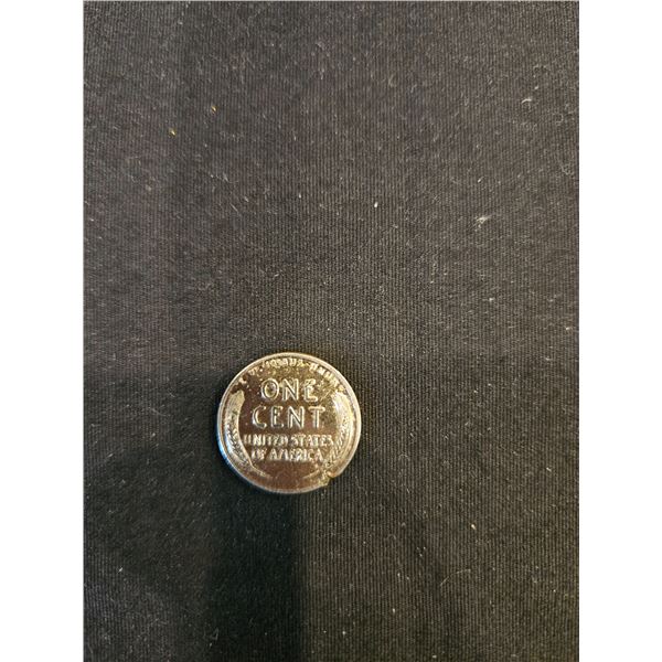 USA 1958 silver tone one cent coin- rim damage