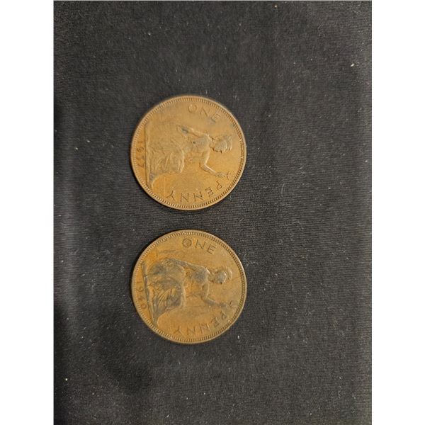 1937 & 1940 Great Britian King George 6th pennies
