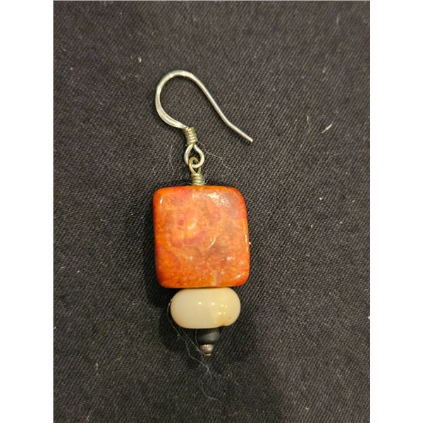Single earring- coral, shell