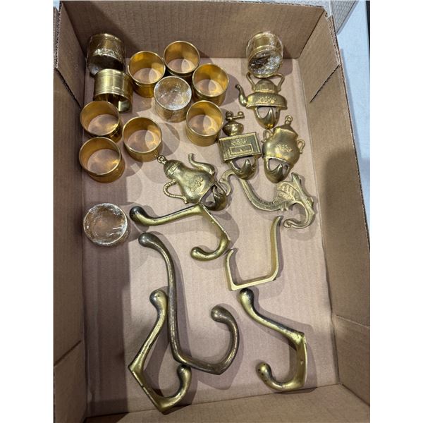 Napkin holders and brass hooks