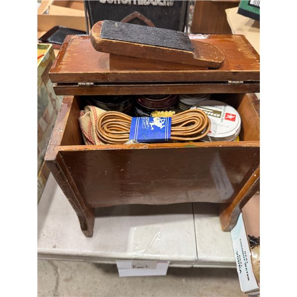 Shoeshine box and contents