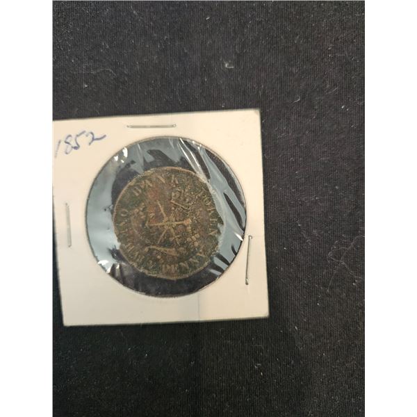 1852 Canadian half penny