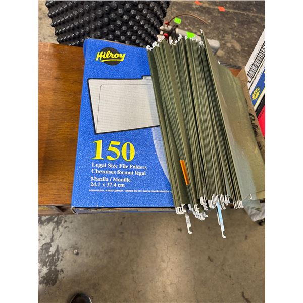 Legal size files, and hanging folders