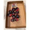 New 10 piece black/red roller skate wheels