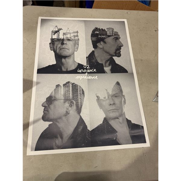 U2 poster embossed stamp