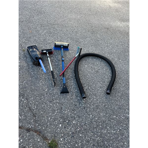 Snow brushes, California car, duster and shop vac hose