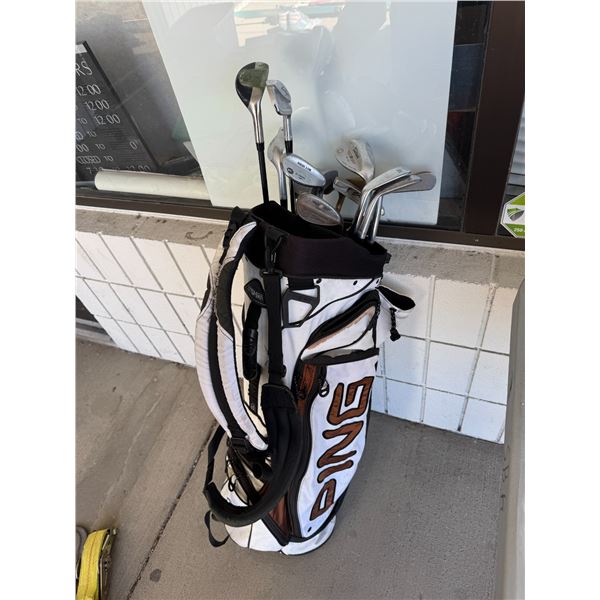 Golf clubs and bag