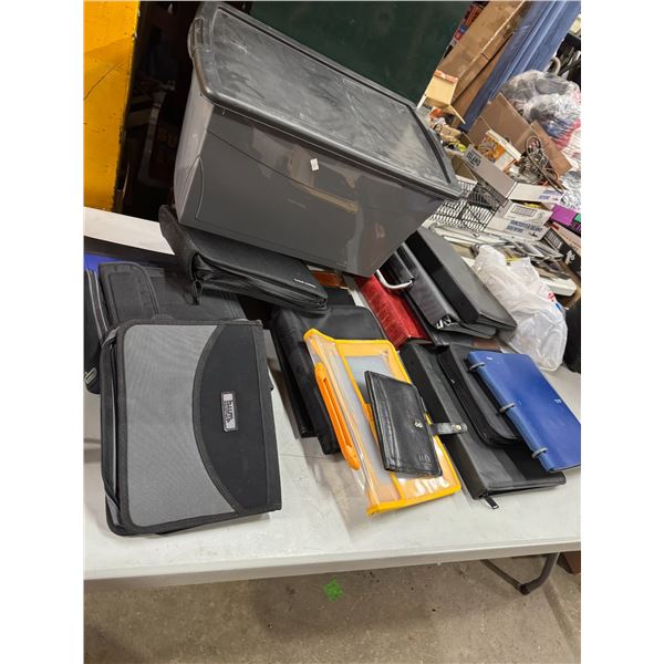 Office books and binders and cases & bin with lid