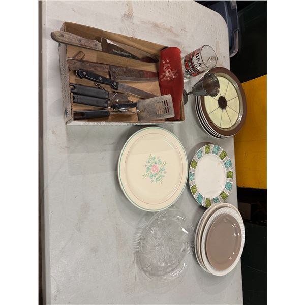 Plates and knives, etc.