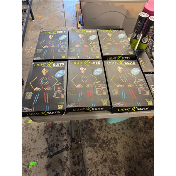 Light suits, small, medium and large refill kits and fill stick glow sticks