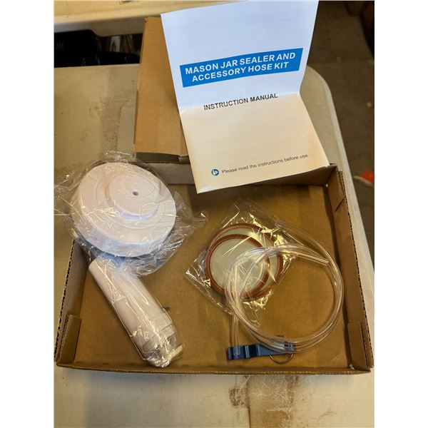 Mason jar, sealer, and accessory hose kit