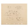 Image 1 : A "Farmyard Symphony" Piglets Original Model Drawing.