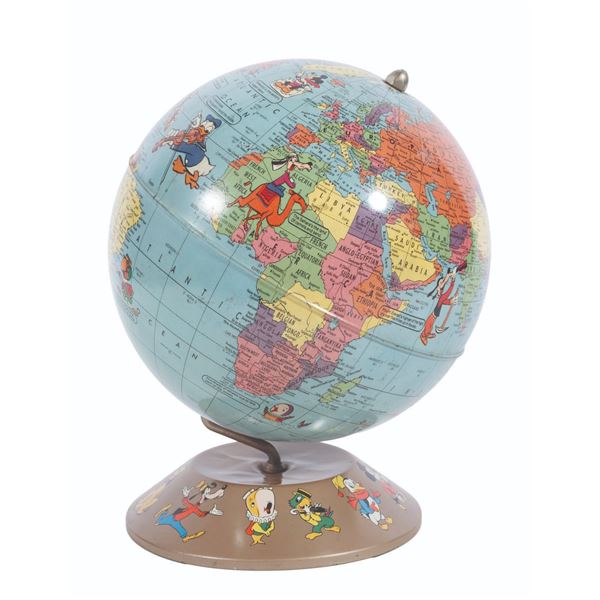 A Walt Disney Tin Lithograph World Globe.