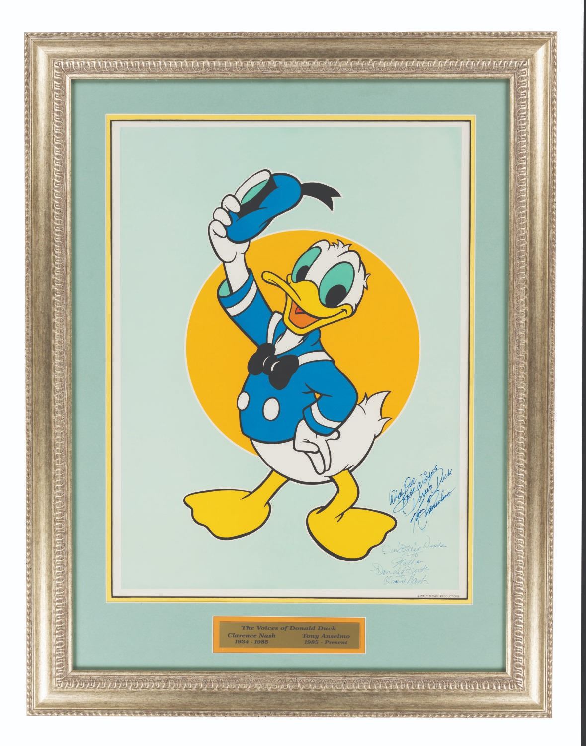 A Clarence Nash And Tony Anselmo Signed Donald Duck Print a-clarence-nash-and-tony-anselmo-signed-donald-duck-print