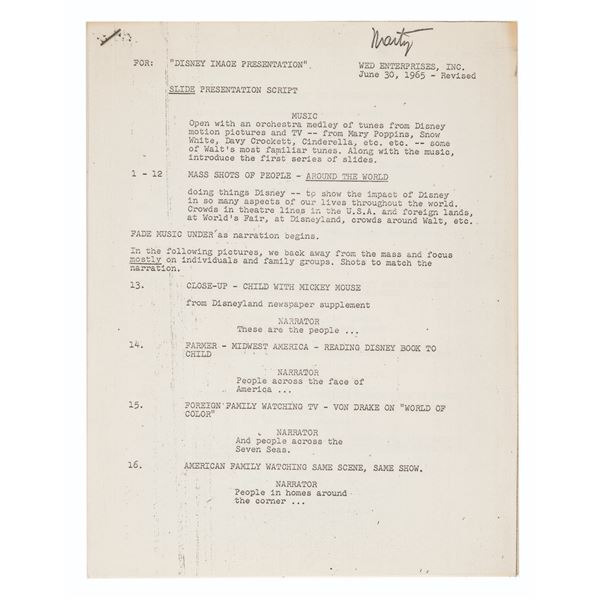 A "Disney Image Presentation" Script.