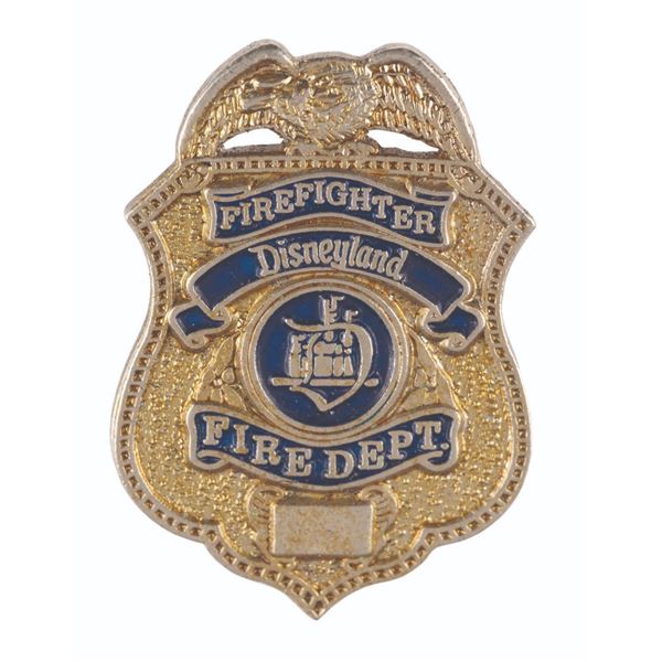 A Disneyland Fire Deptartment Badge Pin.