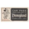 Image 1 : A 1960s Disneyland Car Pass.
