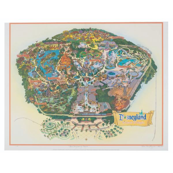 A Signed Disneyland 45th Anniversary Map.